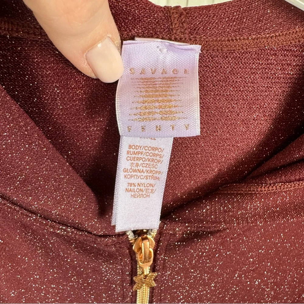 Savage X Fenty Maroon Jumpsuit with Gold Accents - Picture 6 of 7